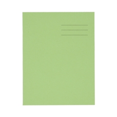 9x7" Exercise Book 32 Page Top Half Plain/Bottom Half 11mm Ruled, Green - Pack of 100